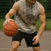 Makue Hawaii Cowboy Palaka Motifs Personalised Sleeveless Hoodie Paniolo Festival Puakenikeni Lei LT14 - Polynesian Pride