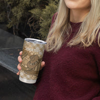 Makue Hawaii Cowboy Palaka Motifs Personalised Tumbler Cup Paniolo Festival Puakenikeni Lei LT14 - Polynesian Pride