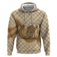 Makue Hawaii Cowboy Palaka Motifs Personalised Zip Hoodie Paniolo Festival Puakenikeni Lei LT14 Pullover Hoodie Brown - Polynesian Pride