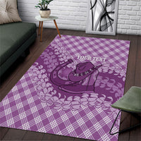 Poni Hawaii Cowboy Palaka Motifs Personalised Area Rug Paniolo Festival Puakenikeni Lei