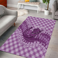 Poni Hawaii Cowboy Palaka Motifs Personalised Area Rug Paniolo Festival Puakenikeni Lei