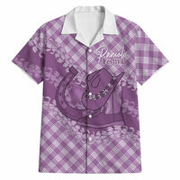 Poni Hawaii Cowboy Palaka Motifs Personalised Hawaiian Shirt Paniolo Festival Puakenikeni Lei LT14 Purple - Polynesian Pride