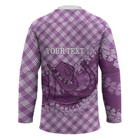 Poni Hawaii Cowboy Palaka Motifs Personalised Hockey Jersey Paniolo Festival Puakenikeni Lei LT14 - Polynesian Pride