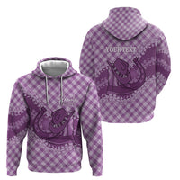 Poni Hawaii Cowboy Palaka Motifs Personalised Hoodie Paniolo Festival Puakenikeni Lei LT14 - Polynesian Pride