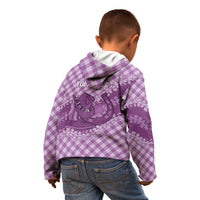 Poni Hawaii Cowboy Palaka Motifs Personalised Kid Hoodie Paniolo Festival Puakenikeni Lei LT14 - Polynesian Pride