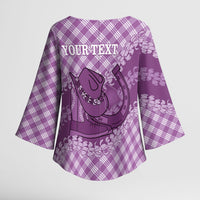 Poni Hawaii Cowboy Palaka Motifs Personalised Kimono Sleeve Blouse Paniolo Festival Puakenikeni Lei LT14 - Polynesian Pride