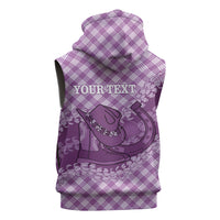 Poni Hawaii Cowboy Palaka Motifs Personalised Sleeveless Zip Hoodie Paniolo Festival Puakenikeni Lei LT14 - Polynesian Pride