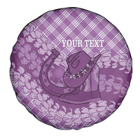 Poni Hawaii Cowboy Palaka Motifs Personalised Spare Tire Cover Paniolo Festival Puakenikeni Lei LT14 - Polynesian Pride