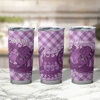 Poni Hawaii Cowboy Palaka Motifs Personalised Tumbler Cup Paniolo Festival Puakenikeni Lei LT14 - Polynesian Pride