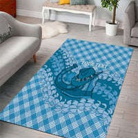 Polu Hawaii Cowboy Palaka Motifs Personalised Area Rug Paniolo Festival Puakenikeni Lei