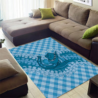 Polu Hawaii Cowboy Palaka Motifs Personalised Area Rug Paniolo Festival Puakenikeni Lei