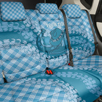Polu Hawaii Cowboy Palaka Motifs Personalised Back Car Seat Cover Paniolo Festival Puakenikeni Lei LT14 - Polynesian Pride