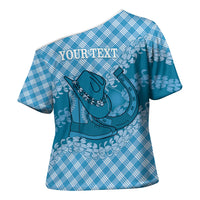 Polu Hawaii Cowboy Palaka Motifs Personalised Cross Shoulder Shirt Paniolo Festival Puakenikeni Lei LT14 - Polynesian Pride