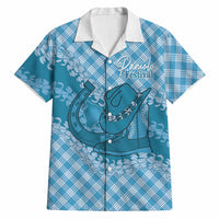 Polu Hawaii Cowboy Palaka Motifs Personalised Hawaiian Shirt Paniolo Festival Puakenikeni Lei LT14 Blue - Polynesian Pride