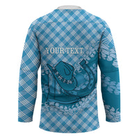 Polu Hawaii Cowboy Palaka Motifs Personalised Hockey Jersey Paniolo Festival Puakenikeni Lei LT14 - Polynesian Pride
