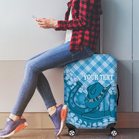 Polu Hawaii Cowboy Palaka Motifs Personalised Luggage Cover Paniolo Festival Puakenikeni Lei LT14 - Polynesian Pride