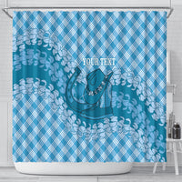 Polu Hawaii Cowboy Palaka Motifs Personalised Shower Curtain Paniolo Festival Puakenikeni Lei LT14 - Polynesian Pride