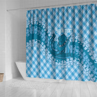 Polu Hawaii Cowboy Palaka Motifs Personalised Shower Curtain Paniolo Festival Puakenikeni Lei LT14 - Polynesian Pride