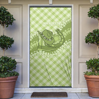 Omaomao Hawaii Cowboy Palaka Motifs Personalised Door Cover Paniolo Festival Puakenikeni Lei LT14 Green - Polynesian Pride