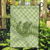 Omaomao Hawaii Cowboy Palaka Motifs Personalised Garden Flag Paniolo Festival Puakenikeni Lei LT14 Garden Flag Green - Polynesian Pride