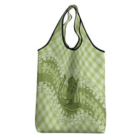 Omaomao Hawaii Cowboy Palaka Motifs Personalised Grocery Bag Paniolo Festival Puakenikeni Lei LT14 - Polynesian Pride