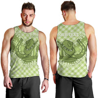 Omaomao Hawaii Cowboy Palaka Motifs Personalised Men Tank Top Paniolo Festival Puakenikeni Lei LT14 - Polynesian Pride