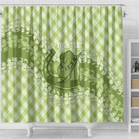 Omaomao Hawaii Cowboy Palaka Motifs Personalised Shower Curtain Paniolo Festival Puakenikeni Lei LT14 - Polynesian Pride