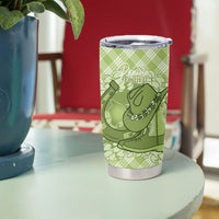Omaomao Hawaii Cowboy Palaka Motifs Personalised Tumbler Cup Paniolo Festival Puakenikeni Lei LT14 - Polynesian Pride