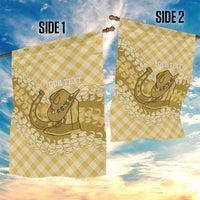 Melemele Hawaii Cowboy Palaka Motifs Personalised Garden Flag Paniolo Festival Puakenikeni Lei LT14 - Polynesian Pride
