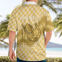 Melemele Hawaii Cowboy Palaka Motifs Personalised Hawaiian Shirt Paniolo Festival Puakenikeni Lei LT14 - Polynesian Pride