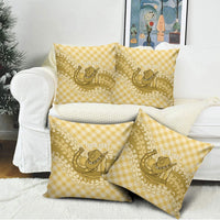 Melemele Hawaii Cowboy Palaka Motifs Personalised Pillow Cover Paniolo Festival Puakenikeni Lei LT14 - Polynesian Pride