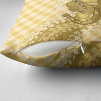 Melemele Hawaii Cowboy Palaka Motifs Personalised Pillow Cover Paniolo Festival Puakenikeni Lei LT14 - Polynesian Pride