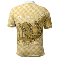 Melemele Hawaii Cowboy Palaka Motifs Personalised Polo Shirt Paniolo Festival Puakenikeni Lei LT14 - Polynesian Pride