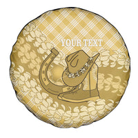 Melemele Hawaii Cowboy Palaka Motifs Personalised Spare Tire Cover Paniolo Festival Puakenikeni Lei LT14 - Polynesian Pride
