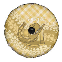 Melemele Hawaii Cowboy Palaka Motifs Personalised Spare Tire Cover Paniolo Festival Puakenikeni Lei LT14 - Polynesian Pride