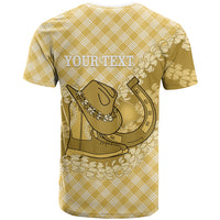 Melemele Hawaii Cowboy Palaka Motifs Personalised T Shirt Paniolo Festival Puakenikeni Lei LT14 - Polynesian Pride