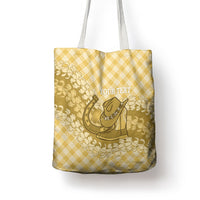 Melemele Hawaii Cowboy Palaka Motifs Personalised Tote Bag Paniolo Festival Puakenikeni Lei LT14 - Polynesian Pride