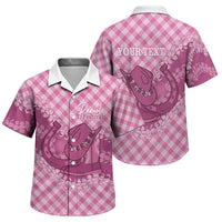 Alaka Hawaii Cowboy Palaka Motifs Personalised Family Matching Short Sleeve Bodycon Dress and Hawaiian Shirt Paniolo Festival Puakenikeni Lei LT14 Son's Shirt Pink - Polynesian Pride