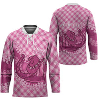 Alaka Hawaii Cowboy Palaka Motifs Personalised Hockey Jersey Paniolo Festival Puakenikeni Lei LT14 - Polynesian Pride