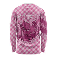 Alaka Hawaii Cowboy Palaka Motifs Personalised Long Sleeve Shirt Paniolo Festival Puakenikeni Lei LT14 - Polynesian Pride