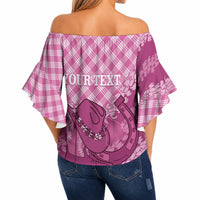 Alaka Hawaii Cowboy Palaka Motifs Personalised Off Shoulder Wrap Waist Top Paniolo Festival Puakenikeni Lei LT14 - Polynesian Pride