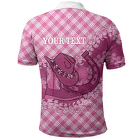 Alaka Hawaii Cowboy Palaka Motifs Personalised Polo Shirt Paniolo Festival Puakenikeni Lei LT14 - Polynesian Pride