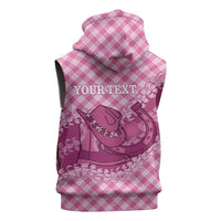 Alaka Hawaii Cowboy Palaka Motifs Personalised Sleeveless Hoodie Paniolo Festival Puakenikeni Lei LT14 - Polynesian Pride
