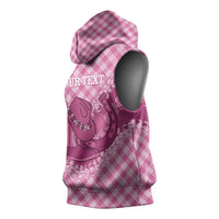 Alaka Hawaii Cowboy Palaka Motifs Personalised Sleeveless Hoodie Paniolo Festival Puakenikeni Lei LT14 - Polynesian Pride