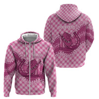 Alaka Hawaii Cowboy Palaka Motifs Personalised Zip Hoodie Paniolo Festival Puakenikeni Lei LT14 - Polynesian Pride