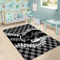 Eleele Hawaii Cowboy Palaka Motifs Personalised Area Rug Paniolo Festival Puakenikeni Lei