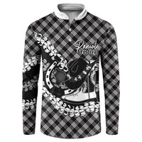 Eleele Hawaii Cowboy Palaka Motifs Personalised Button Sweatshirt Paniolo Festival Puakenikeni Lei