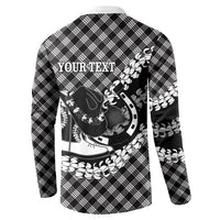 Eleele Hawaii Cowboy Palaka Motifs Personalised Button Sweatshirt Paniolo Festival Puakenikeni Lei