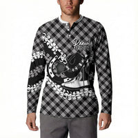 Eleele Hawaii Cowboy Palaka Motifs Personalised Button Sweatshirt Paniolo Festival Puakenikeni Lei
