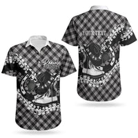 Eleele Hawaii Cowboy Palaka Motifs Personalised Couples Matching Tank Maxi Dress and Hawaiian Shirt Paniolo Festival Puakenikeni Lei